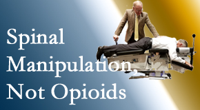 Chiropractic spinal manipulation at Lombardy Chiropractic Clinic is worthwhile over opioids for back pain control.