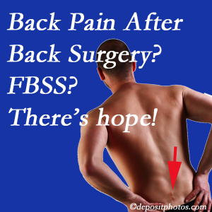Augusta chiropractic care has a treatment plan for relieving post-back surgery continued pain (FBSS or failed back surgery syndrome).