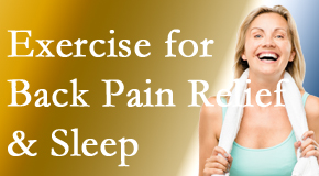 Lombardy Chiropractic Clinic shares recent research about the benefit of exercise for back pain relief and sleep. 
