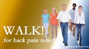 Lombardy Chiropractic Clinic urges Augusta back pain sufferers to walk to lessen back pain and related pain.