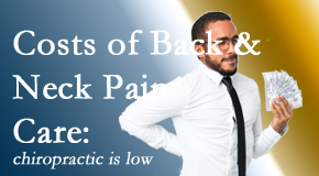 Lombardy Chiropractic Clinic describes the various costs associated with back pain and neck pain care options, both surgical and non-surgical, pharmacological and non-drug.