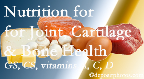Lombardy Chiropractic Clinic explains the benefits of vitamins A, C, and D as well as glucosamine and chondroitin sulfate for cartilage, joint and bone health.