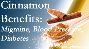 Lombardy Chiropractic Clinic presents research on the benefits of cinnamon for migraine, diabetes and blood pressure.