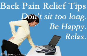 Lombardy Chiropractic Clinic reminds you to not sit too long to keep back pain at bay!