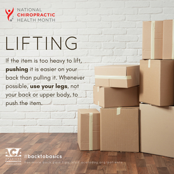 Lombardy Chiropractic Clinic advises lifting with your legs.