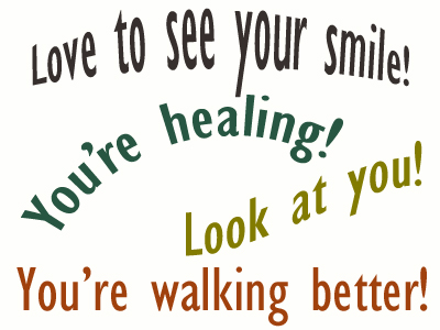 Use positive words to support your Augusta loved one as he/she gets chiropractic care for relief.